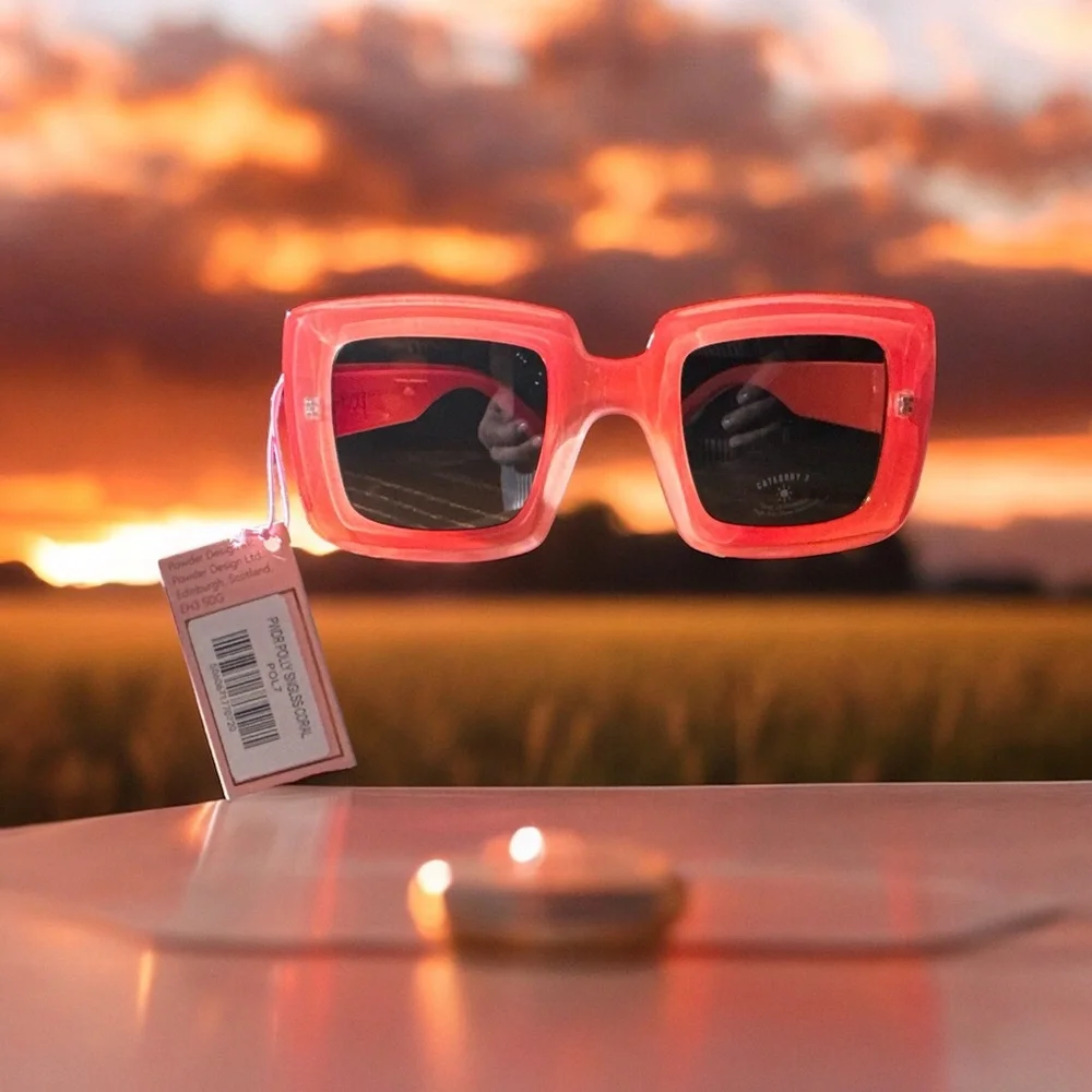 Powder Polly Sunglasses‎ Coral UV Protection NWT